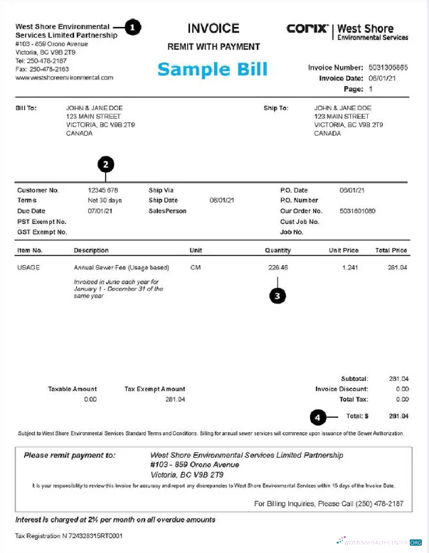 download download USA WEST SHORE utility bill Word and PDF template PDF template PDF template